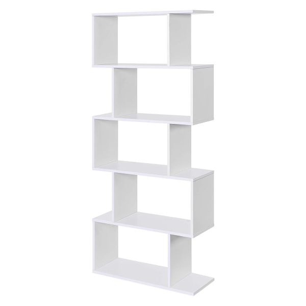 5-Tier Display Shelf - Freestanding Bookcase &amp; Room Divider Storage