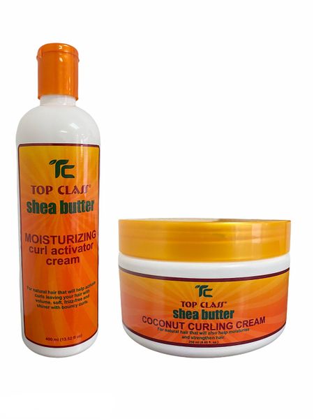 Top Class Shea Butter Coconut Curling Cream 250ml+Curl Activator 400ml Set