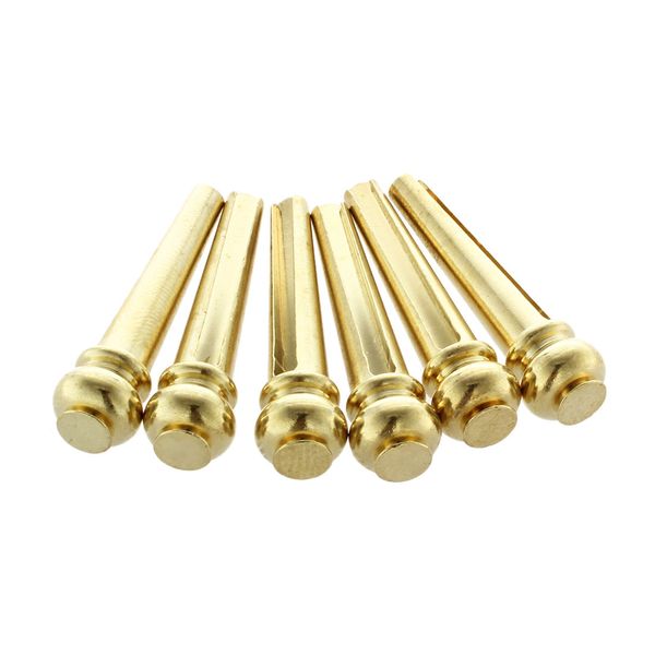6x Metal Acoustic Guitar Bridge Pins Brass Strings Fixed Cone