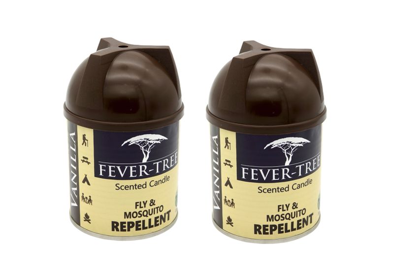 2 x Fever Tree Vanilla Scented Candles (Fly &amp; Mosquito Repellent)
