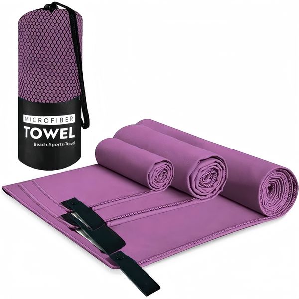 Sport Gym Towel Set Microfiber Quick Dry Sweat Absorbent Towel - 3 Pack