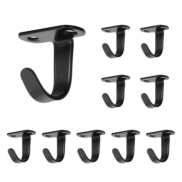 10Piece Screw Mounted Ceiling Hooks Heavy Duty Under-Shelf Coat Hook Hanger