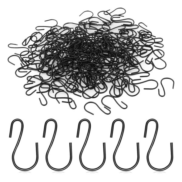 120Pcs 1-Inch Mini S-Shaped Hook, S-Shaped Hook, For Crafts(Black)