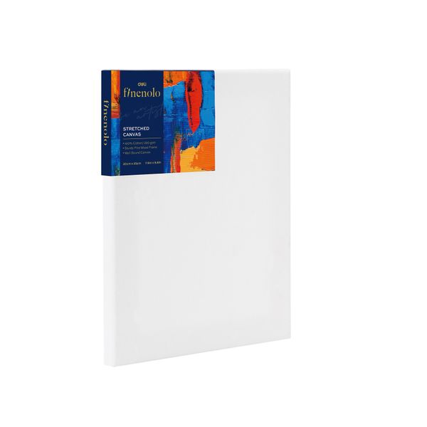 Deli Finenolo Stretched Canvas 280g Triple Primed 20x25cm White, 2 packs