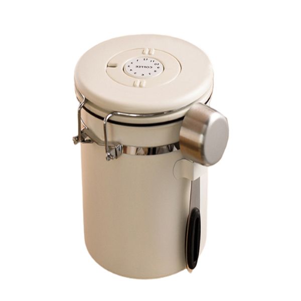 1800ml Airtight Coffee Canister With Scoop Vacuum Foods Storage Container