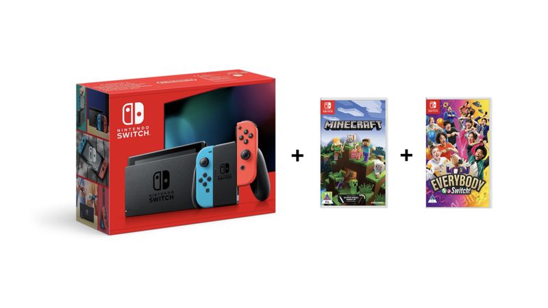 Nintendo Switch with Minecraft and Everbody 1-2 Switch Bundle