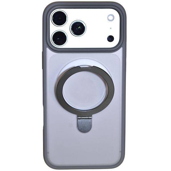 MagSafe Phone Case with Ring Stand Compatible with iPhone - Matte Grey