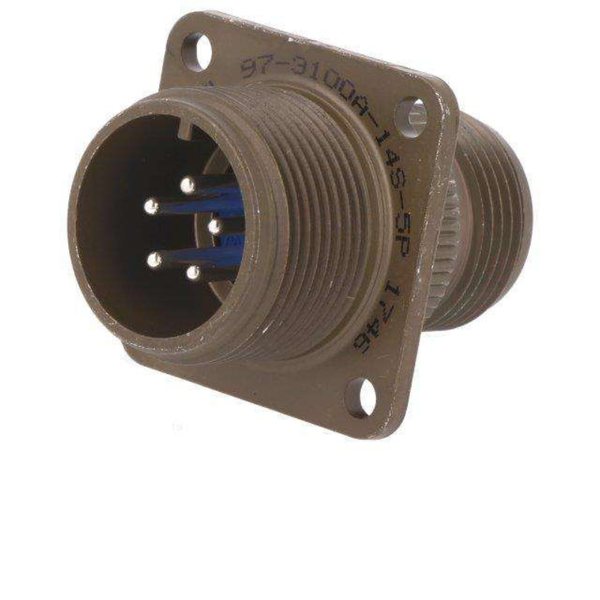 XY3100A-14S-5P: MIL-DTL-5015 Square Flange Receptacle, 5-Pole
