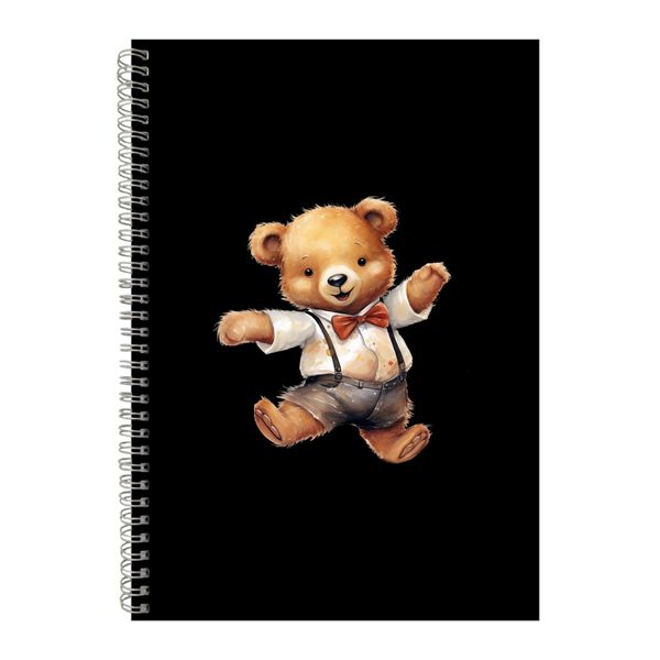 Dancing A4 Notebook Spiral Lined Teddy Bear Lovers Graphic Notepad Gift 189
