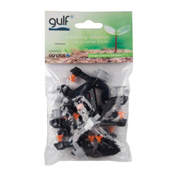 Gulf Sprinkler - Orange Concave Spreader (10Piece) - 4 Pack
