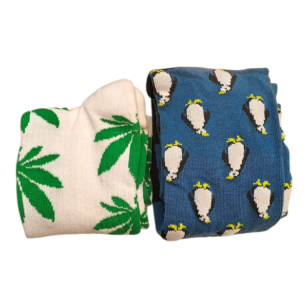 Gift Emporium Leaf and Penguin Socks 2-Pack - Size 4-7