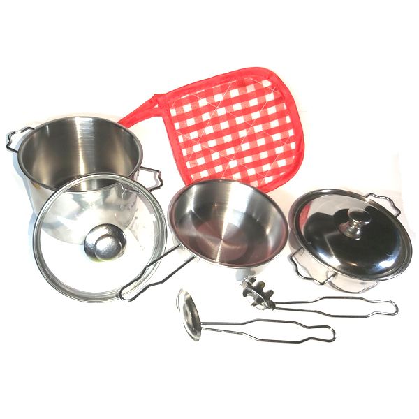 Metal Cookware Playset for Kids - 8 Piece