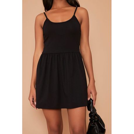 I Saw It First Ladies Black Petite Cotton Cami Smock Dress