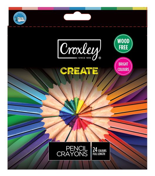 CROXLEY A3 Create Wood-Free Crayons 24's