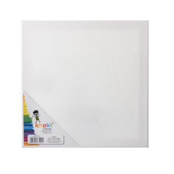 Khoki Stationary- Wood Mounted White Canvas 30x30cm x1