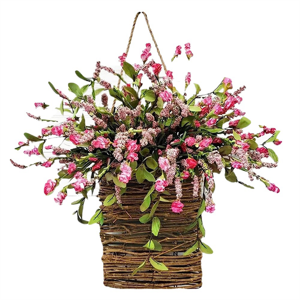 Door Hanging Basket Wreath Welcome Sign Front Door Decoration,B