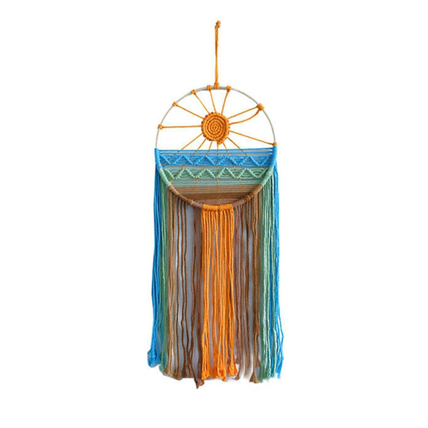 Sunrise And Sunset Wall Hanging Cotton Rope Handmade Woven Tapestry A