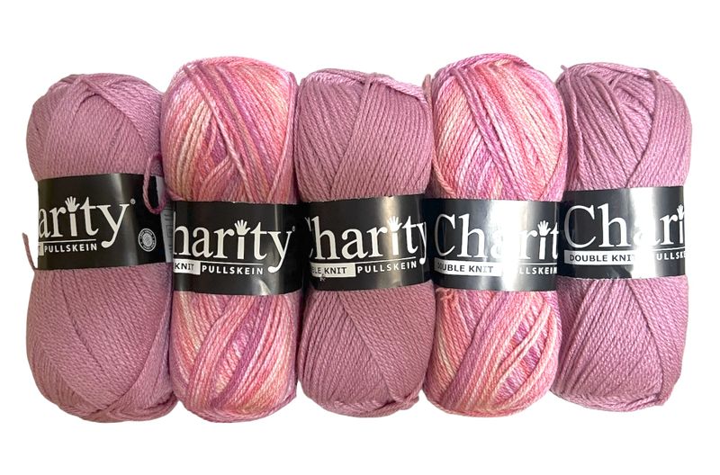 Elle Charity Double Knit 100 % Acrylic Yarn Set of Five Balls (5 x 100g)