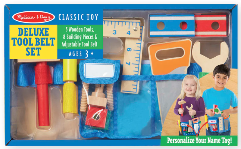 Melissa &amp; Doug Deluxe Wooden Tool Belt Set (5 Wooden Tools)