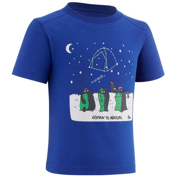 Quechua Kids Hiking T-Shirt MH100 2-6 Years - Phosphorescent Blue