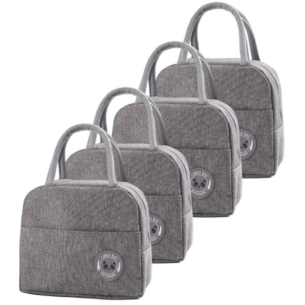 Insulated Lunch Cooler Bag Leakproof Thermal 4 Piece Grey