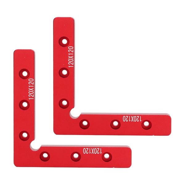 2-Piece 120 mm Red Aluminium Right-Angle Clamps