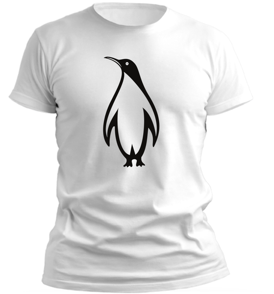 PepperSt Men's White T-Shirt - Black Penguin