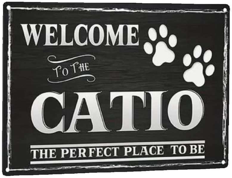 8x12 Inch Rustic Cat Paw Tin Sign, Indoor/Outdoor Home Garage Decor