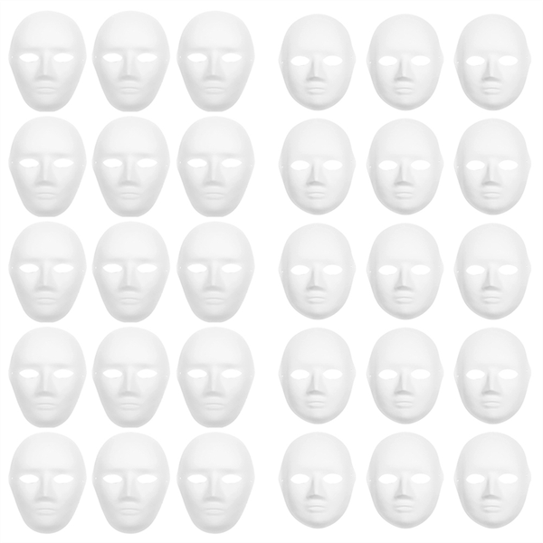 30 Pack 2 Sizes Paper Mache Masks Create Artistic Craft
