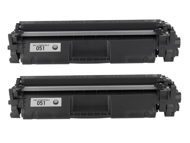 Canon 051 Black Toner Cartridge Twin Set - Compatible