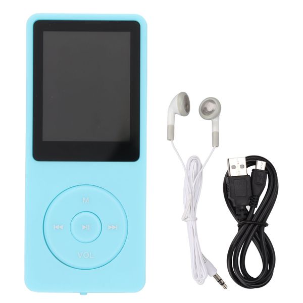 MP3 1.8in Display Screen 64GB Memory Card Portable Music PlayerLight Blue