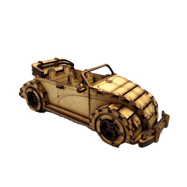 VW Beetle Convertible 3D Puzzle Wooden 3D Model By Everything Laser