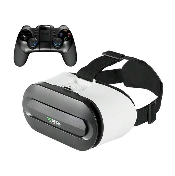 VRPARK - Myopia Support VR Headset With Ipega Gaming Controller-White/Black