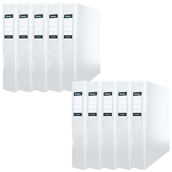 Donau A4 Ring Binder File 30mm - 2 ring, White (Pack of 10)