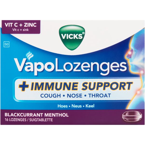 Vicks VapoLozenges Blackcurrant Menthol Immune Support Lozenges