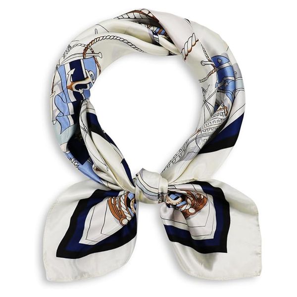 27.5" Square Silk Like Head Scarf - Women's Fashion Silk Feeling Scarf