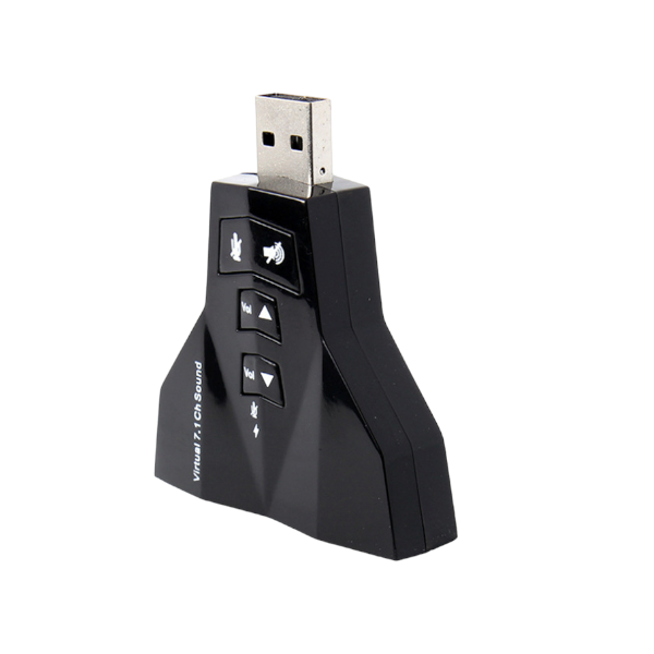 USB Sound Card with Dual Aux and Microphone Ports