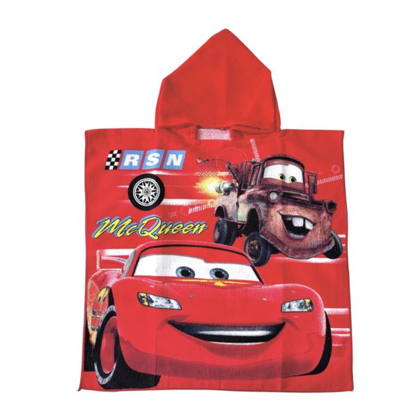 Kids Hooded Swim Towels Red Cars