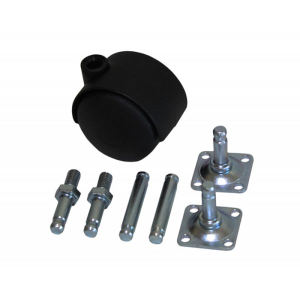 Caslad Twin Wheel Castor Fittings - DIY - 40mm - Bulk Pack of 2