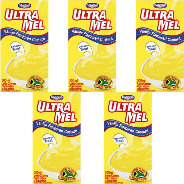 Danone Ultra Mel UHT Vanilla Custard - 5 x 500ml