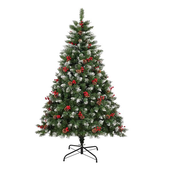 Martha &amp; Steward WestCoast Spruce Artificial Christmas Tree Red Fruit Cones