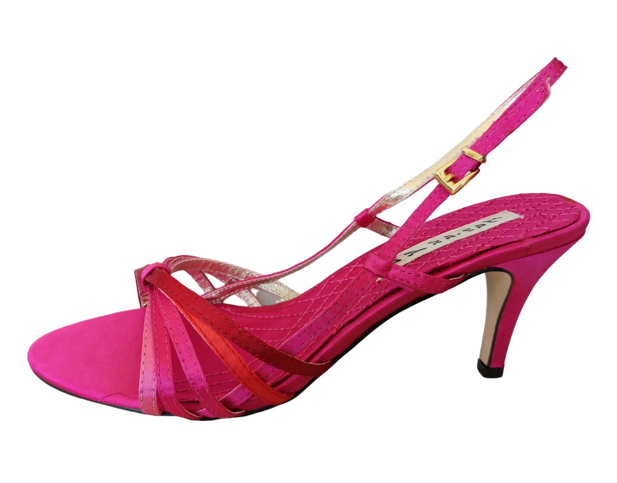Lavanda Satin Multi Colour Straps Sling-back Heel Sandal-L08H381 | Buy ...