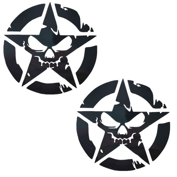 2 Decal Stickers Vinyl For SUV Bakkies Jeep FJ Cruiser - Star Circle- 32cm