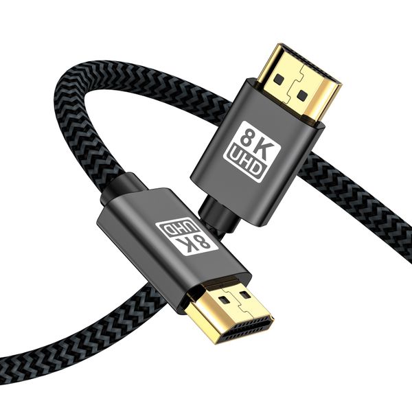 2.1HDMI Braided Cable Ultra High Speed Braided Cord 8K60hz 4K120hz 48Gbps