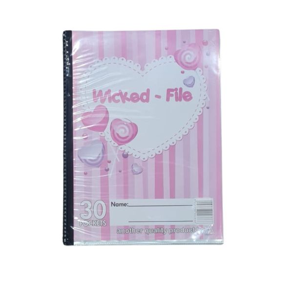 Display File A4 30 Pockets Pack of 3 Heart Design