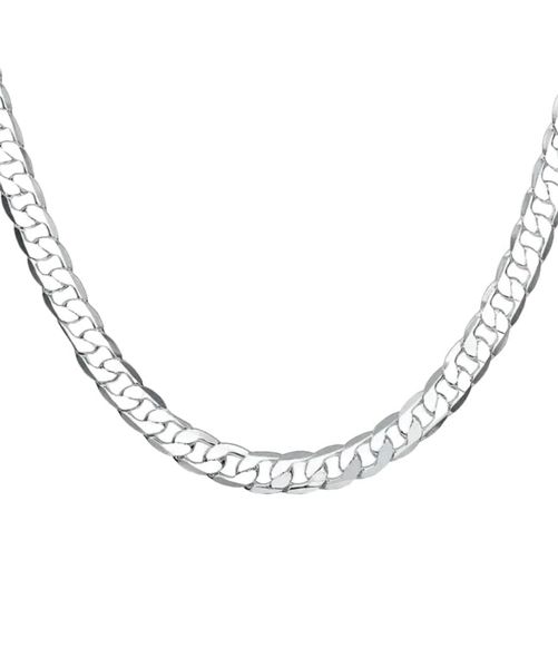Elegant 925 Sterling Silver-Plated 4mm Wide Chain Necklace