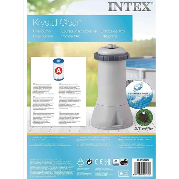 Intex Filter Pump - 220-240 V, 3,785 L/h for Above-Ground Pools