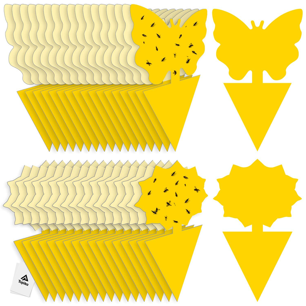 Topika Sticky Traps For Bugs, Fruit Fly Card, Yellow Fruitfly Traps
