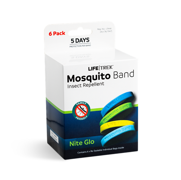 Lifetrek DEET Free Mosquito Repellent Adult Wrist Band Nite Glo 6 Pack