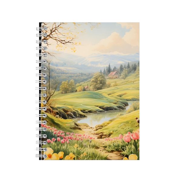 Flower A5 Notebook Spiral Lined Easter Graphic Design Notepad Present 091